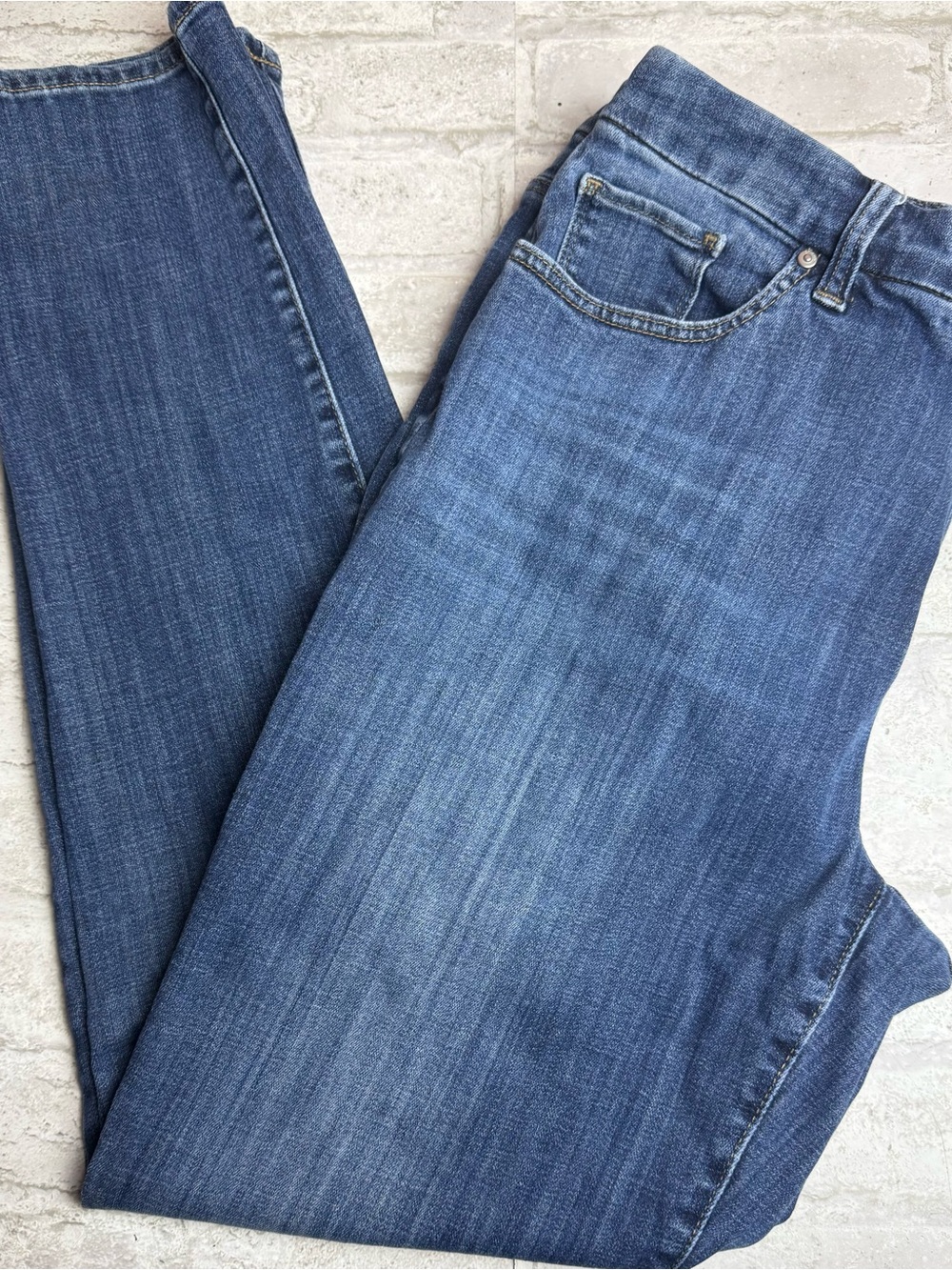 Chico’s So Slimming Girlfriend Ankle Blue Jeans 14T Tall